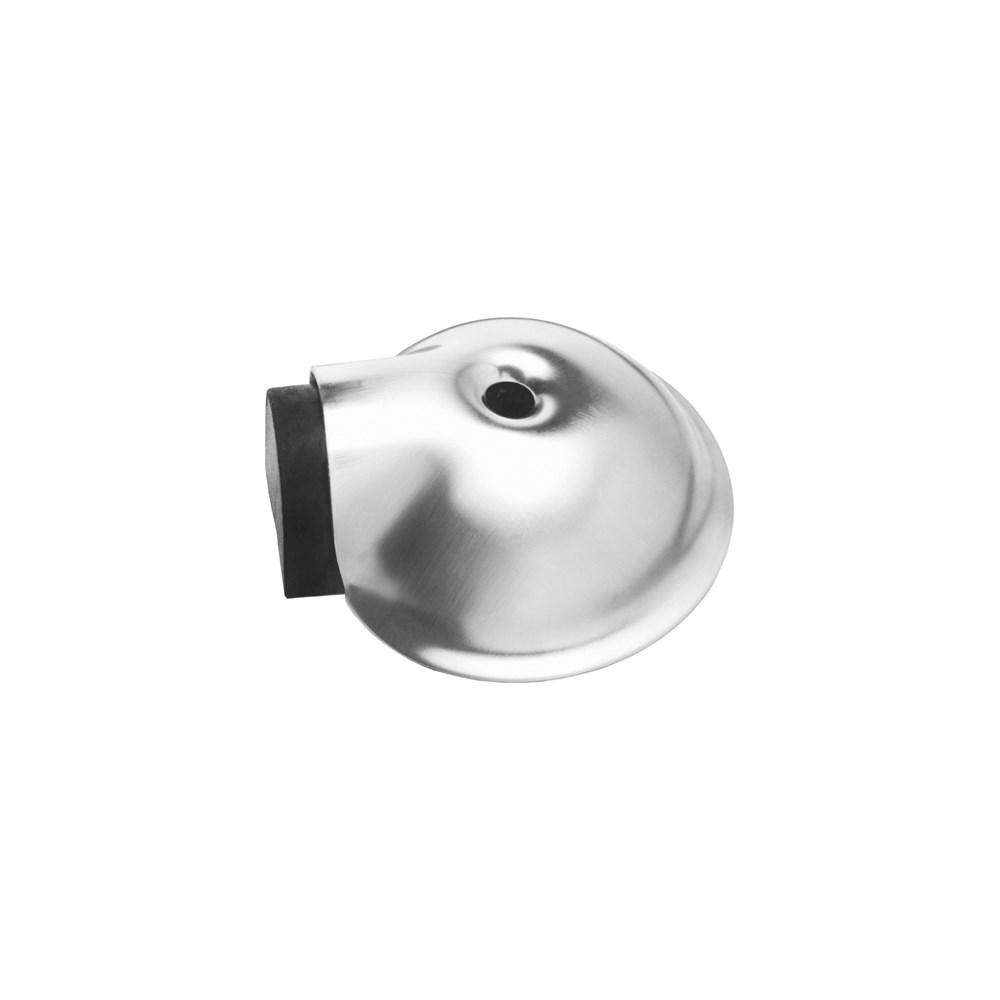 Deurstop bol ø65 mm met nokken rvs geborst. afbeelding