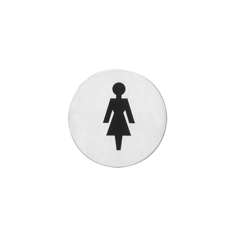 Pictogram damestoilet zelfklevend rond rvs ge afbeelding