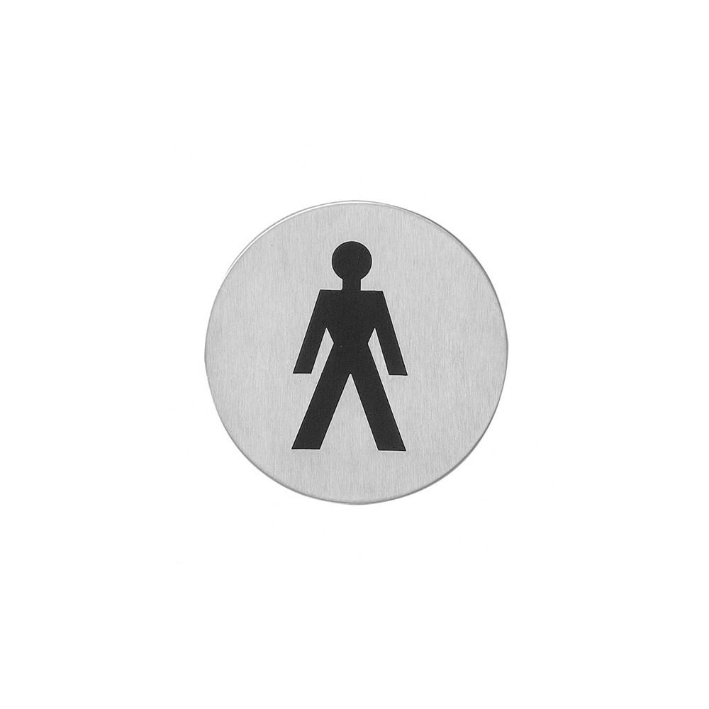 Pictogram herentoilet zelfklevend rond rvs ge afbeelding