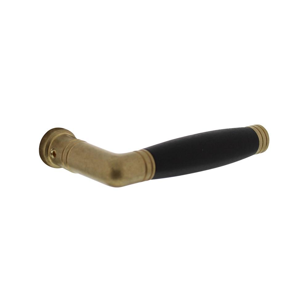 Deurkruk Ton 222 messing getrommeld/ebbenhout afbeelding