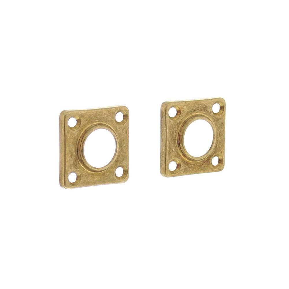 Rozetten vierkant 38x38x5mm messing getrommeld afbeelding