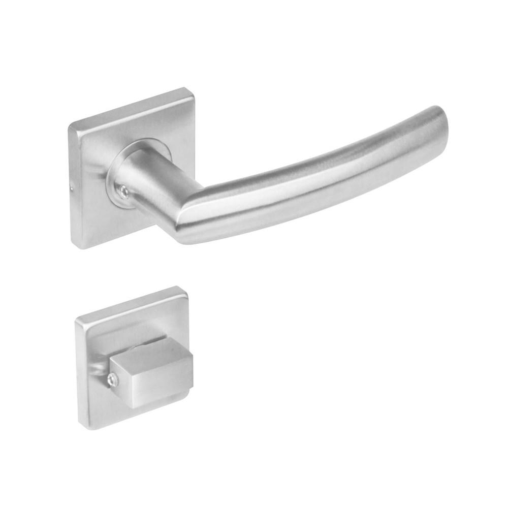 Deurkruk 1248 Blok op rozet vierkant met WC8mm RVS afbeelding