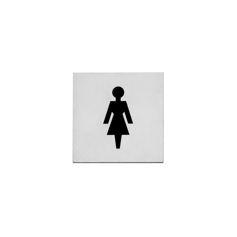 Pictogram damestoilet zelfklevend vierkant rv afbeelding