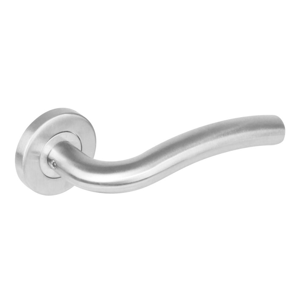 Deurkr.Lisa m.rozet met 7 mm nok rvs geborst. afbeelding