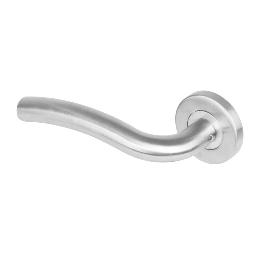 Gatdeel links 1275 Lisa op rond rozet staal met 7mm nok RVS afbeelding
