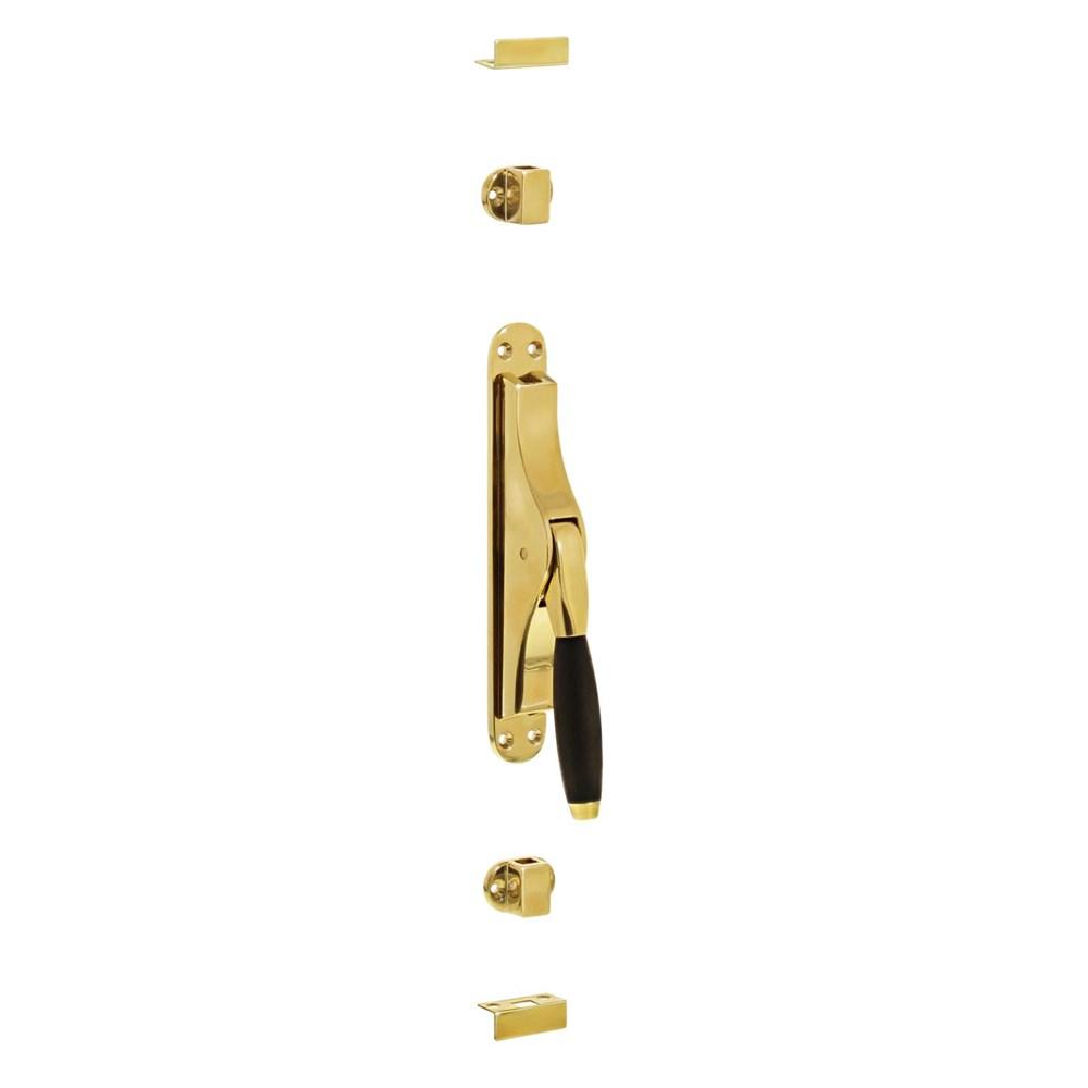 Pomp-espagnolet Ton 400 messing ongelakt/ebbenhout afbeelding