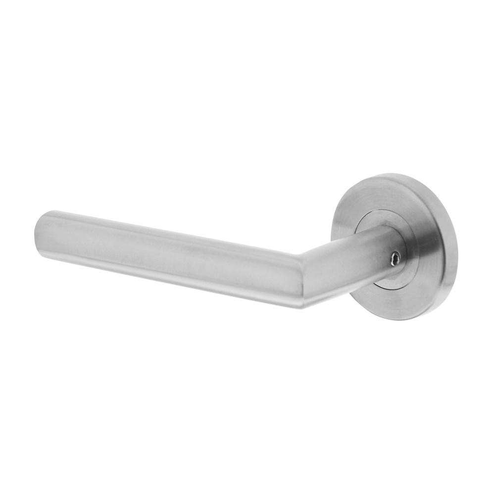 Gatdeel links Hoek 90°op rond rozet 55mm plus 7mm nokken RVS EN1906/4 afbeelding