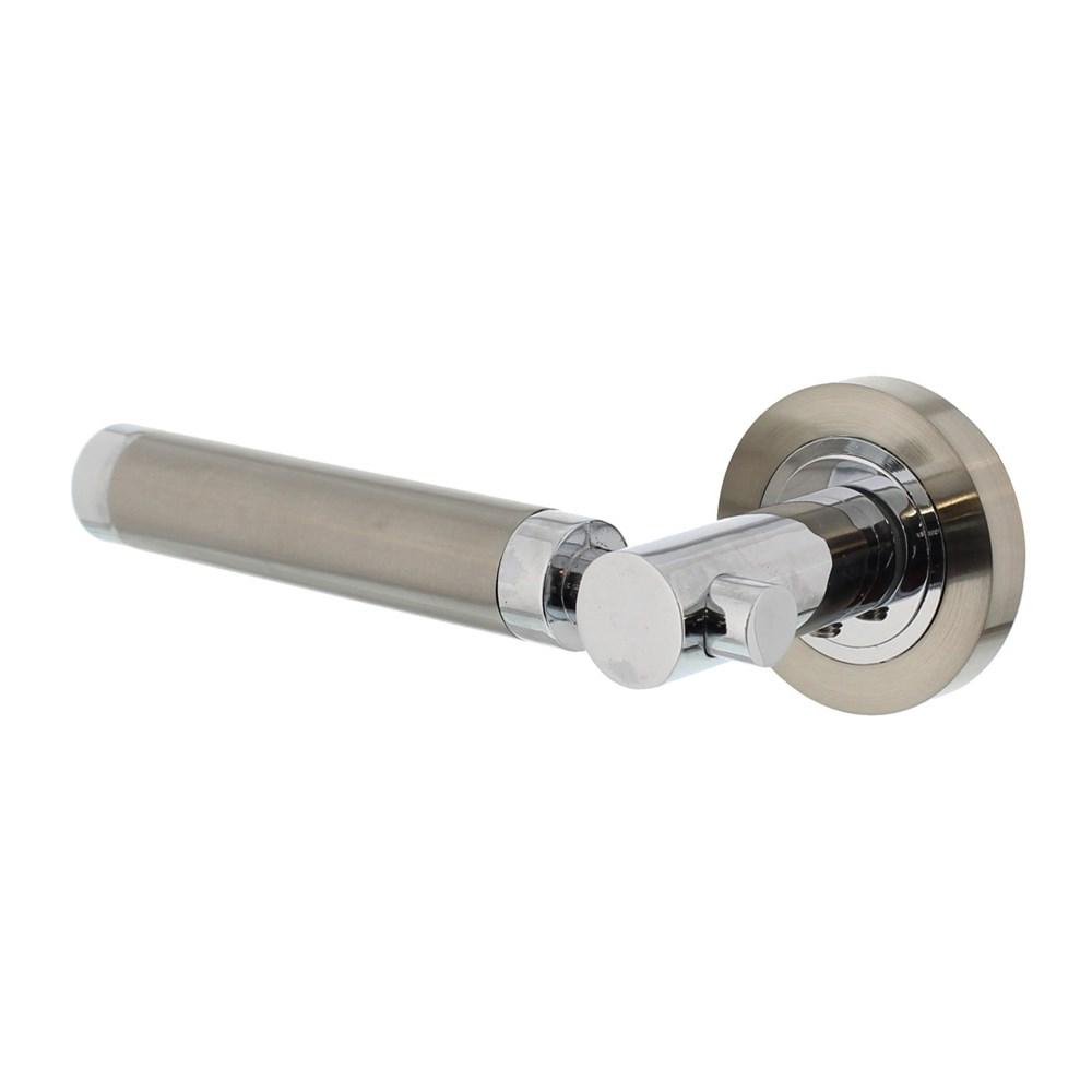 Gatdeel links 1698 Birgit op rond rozet 7mm nokken chroom/nikkel mat afbeelding