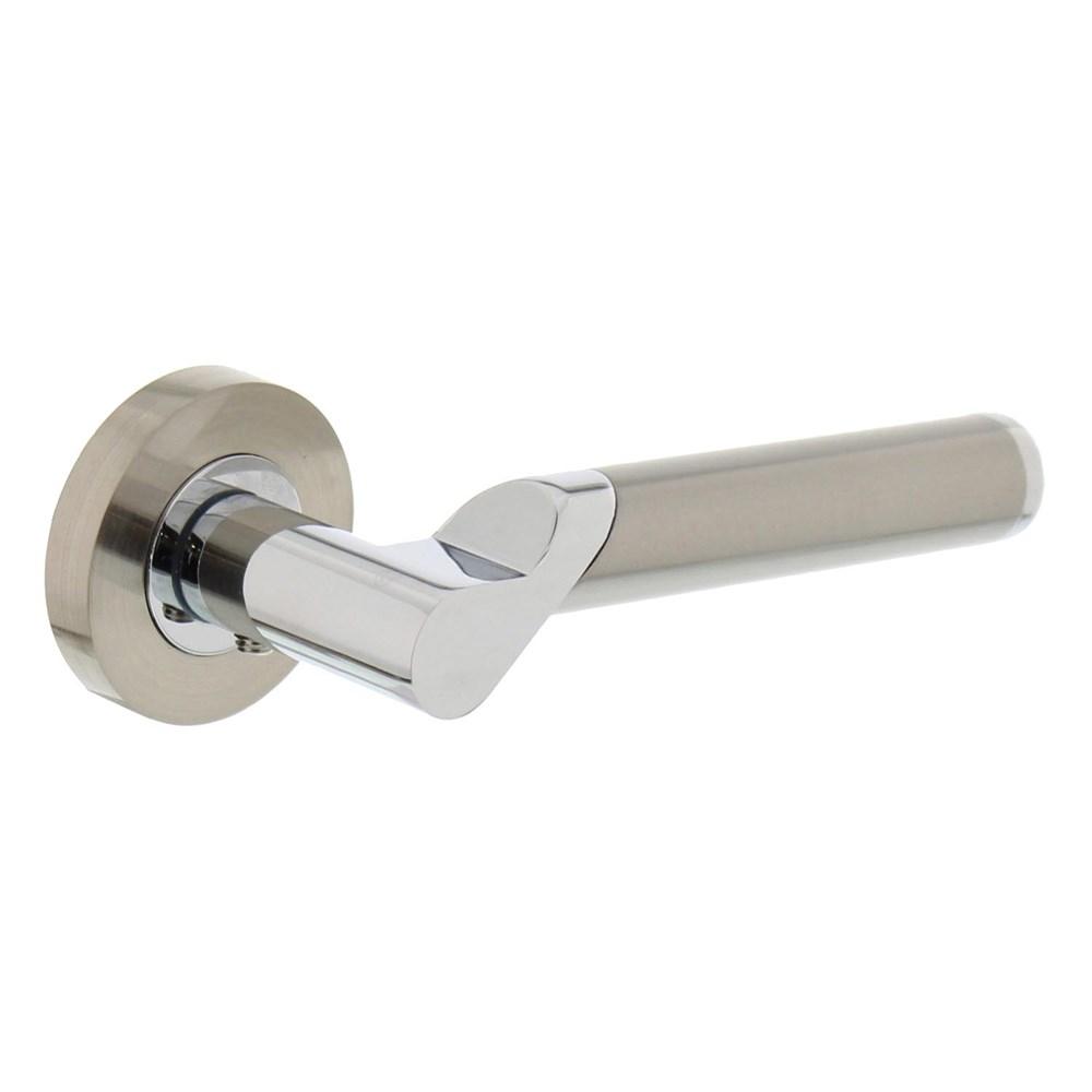 Gatdeel rechts 1701 Casper op rond rozet 7mm nokken chroom/nikkel mat afbeelding