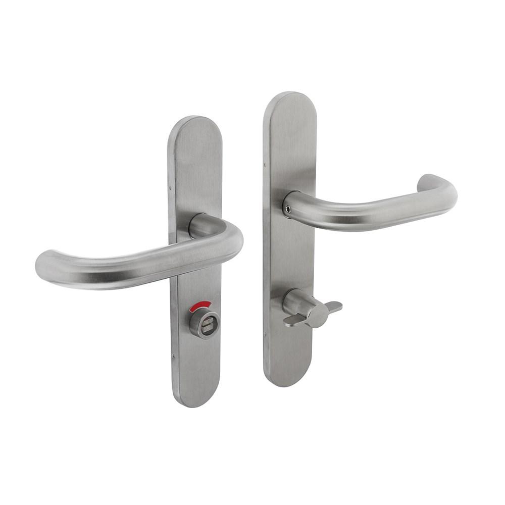 Deurkruk rond op verdekt schild WC72/8 stiftbediening + nokken 7mm EN1906 afbeelding