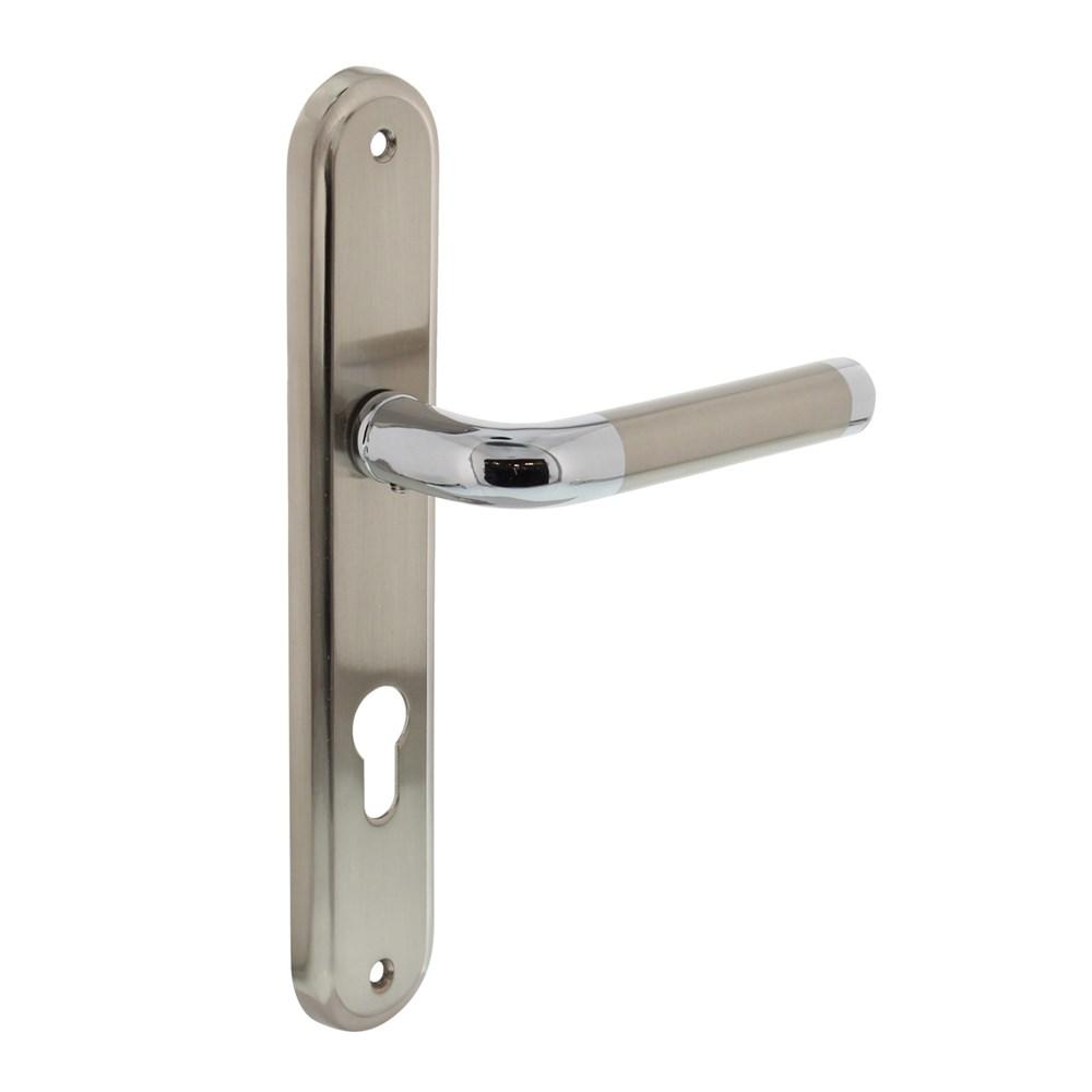 Deurkruk Agatha op schild PC 72 mm chroom afbeelding