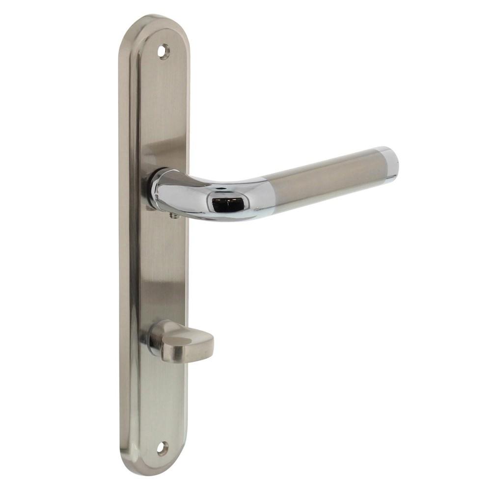Deurkruk Agatha op langschild WC78/8mm chroom/nikkel mat afbeelding