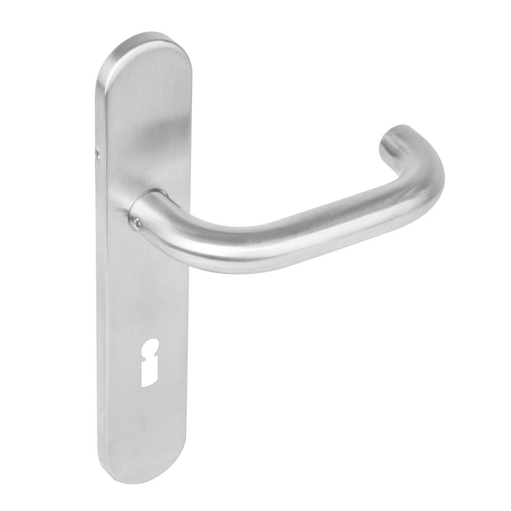Deurkr.Rond schild sl.gat 72 mm rvs geborst. afbeelding