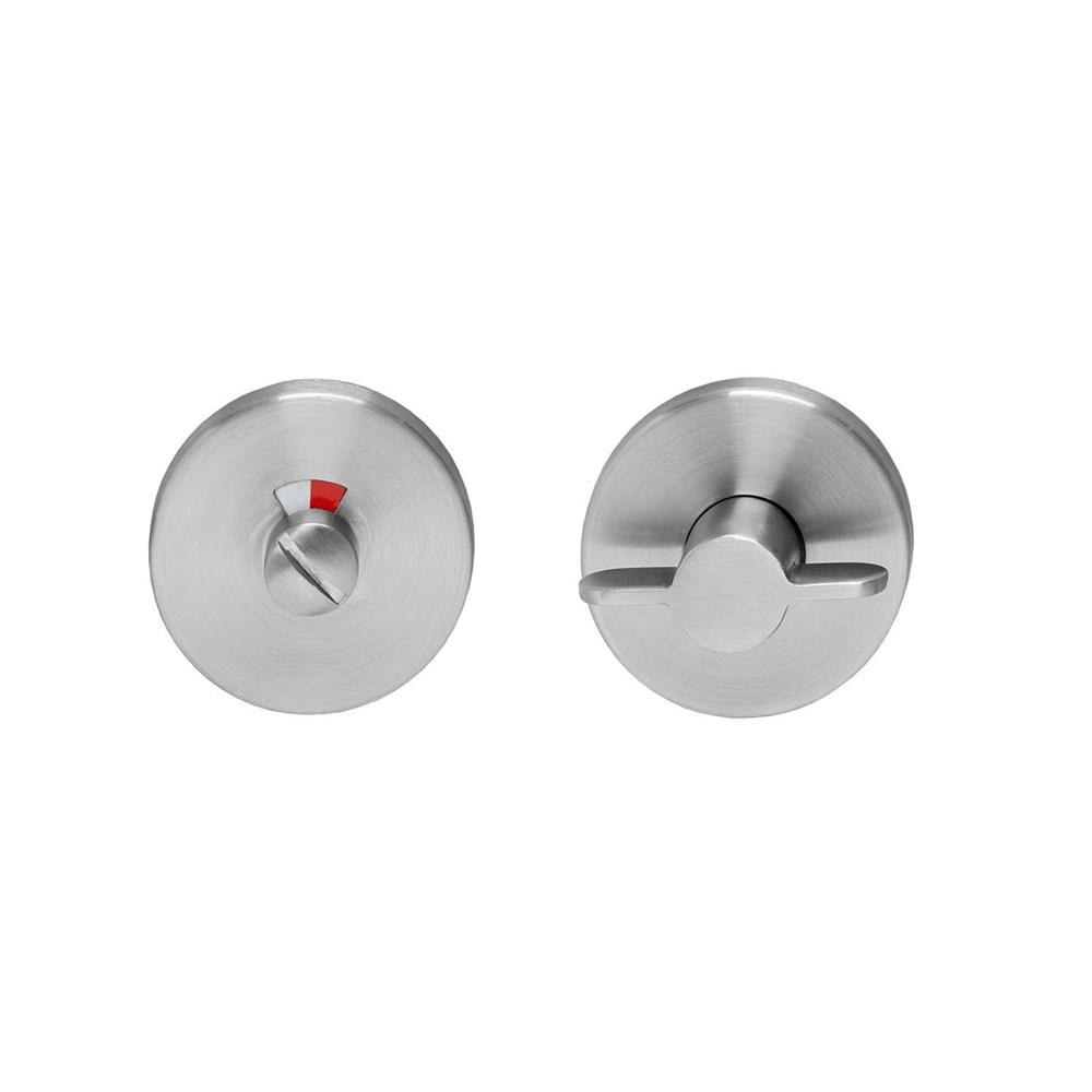 Rozet met WC-sluiting met kunststof onderrozet ø55x8mm +8mm stift +7mm nokken rvs geborsteld afbeelding