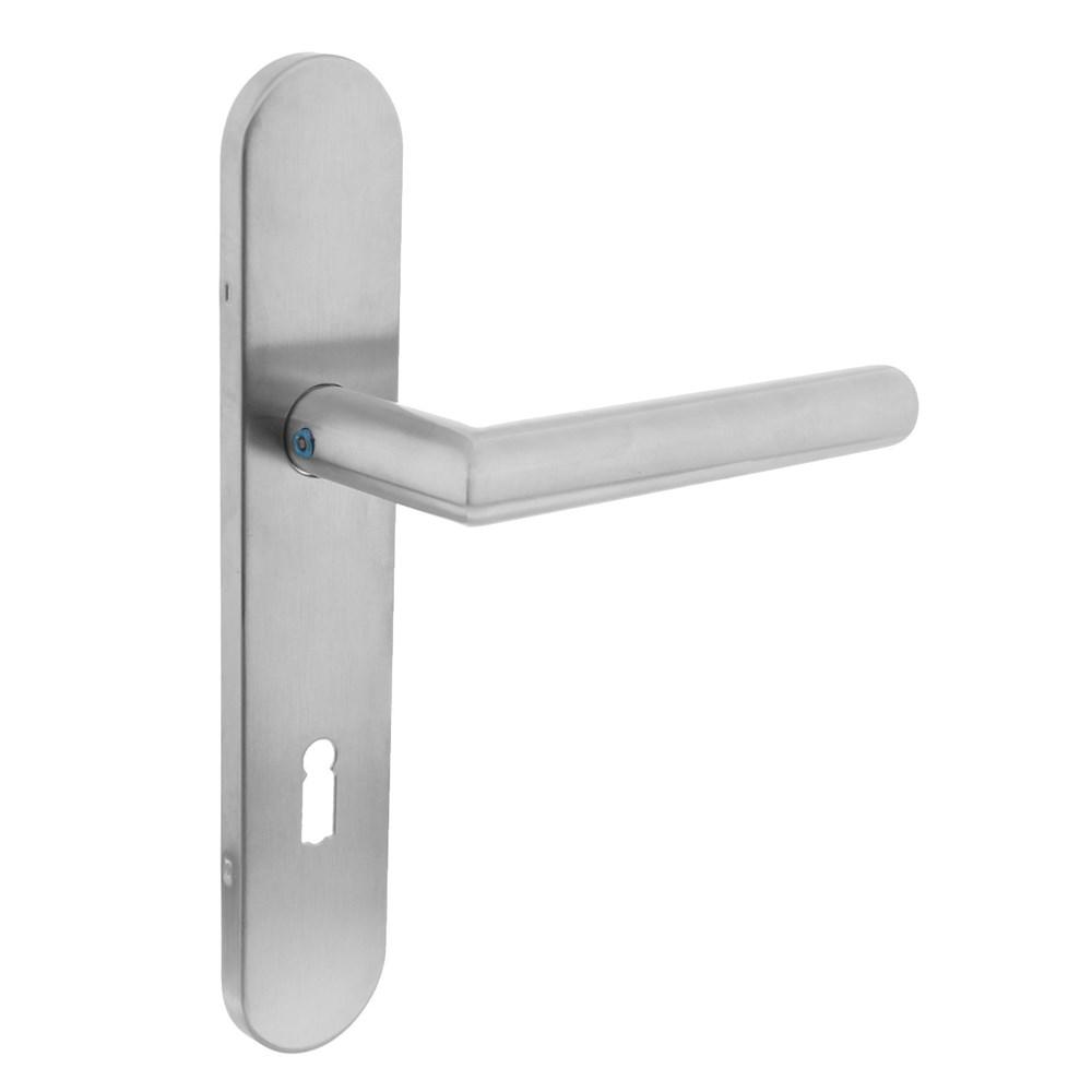 Deurkr.Hoek 90° schild sl.gat 72 mm rvs gebor afbeelding