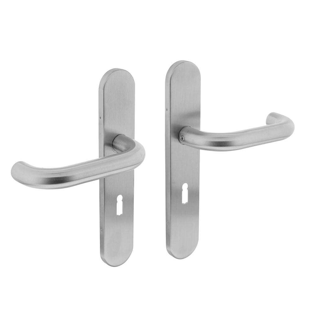 Deurkr.Rond schild sl.gat 56 mm rvs geborst. afbeelding