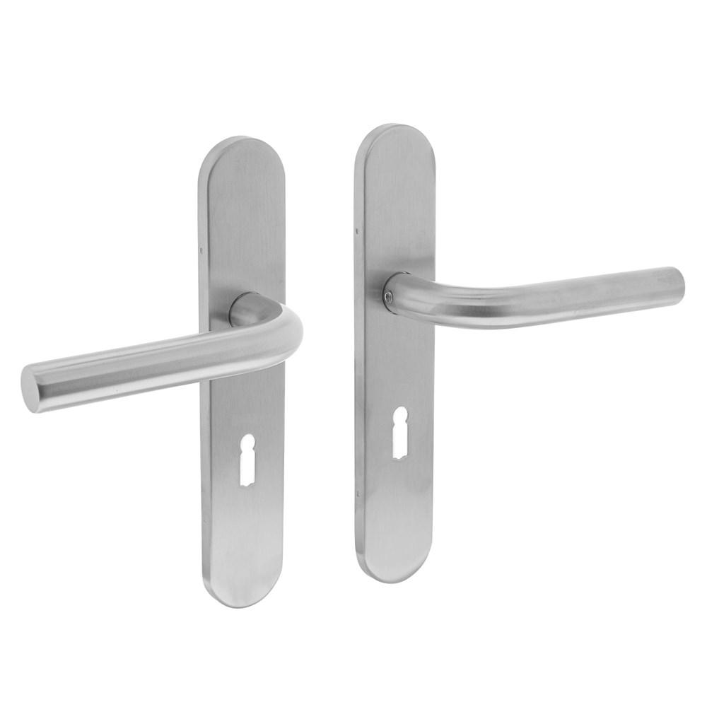 Deurkr.Recht schild sl.gat 56 mm rvs geborst. afbeelding