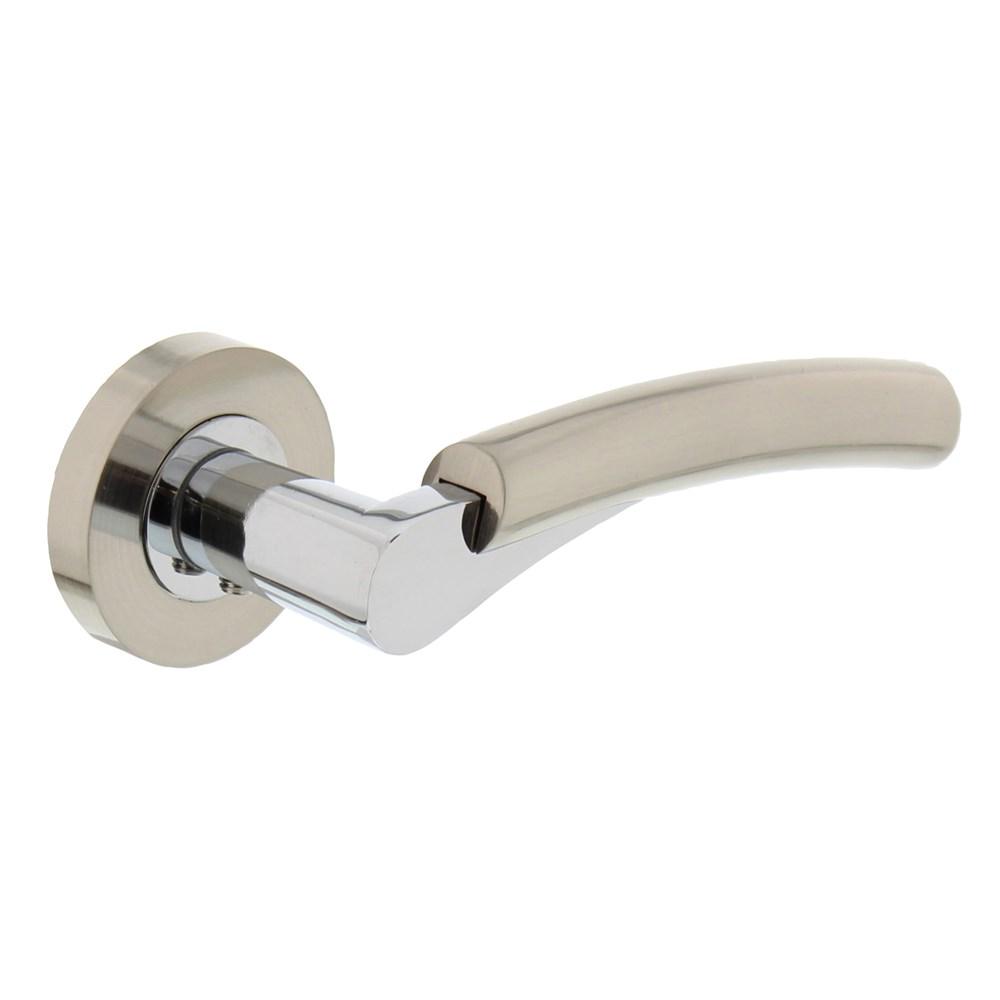 Gatdeel rechts 1700 Bryan op rond rozet 7mm nokken chroom/nikkel mat afbeelding
