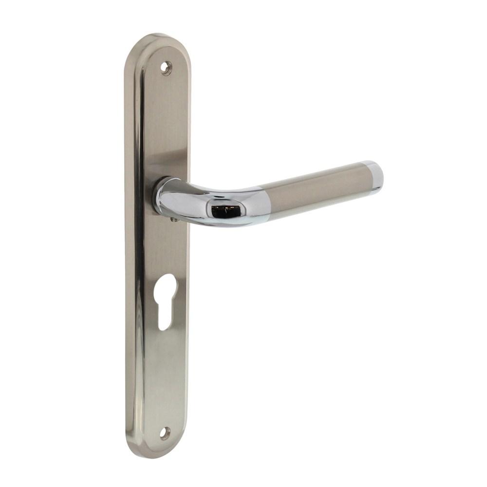 Deurkruk Agatha op schild PC 55 mm chroom afbeelding