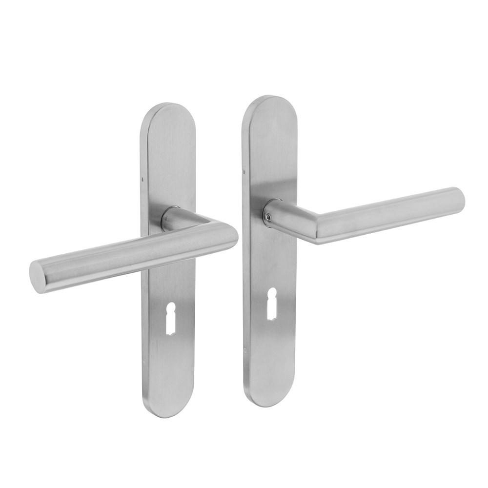 Deurkr.Hoek 90° schild sl.gat 56 mm rvs gebor afbeelding