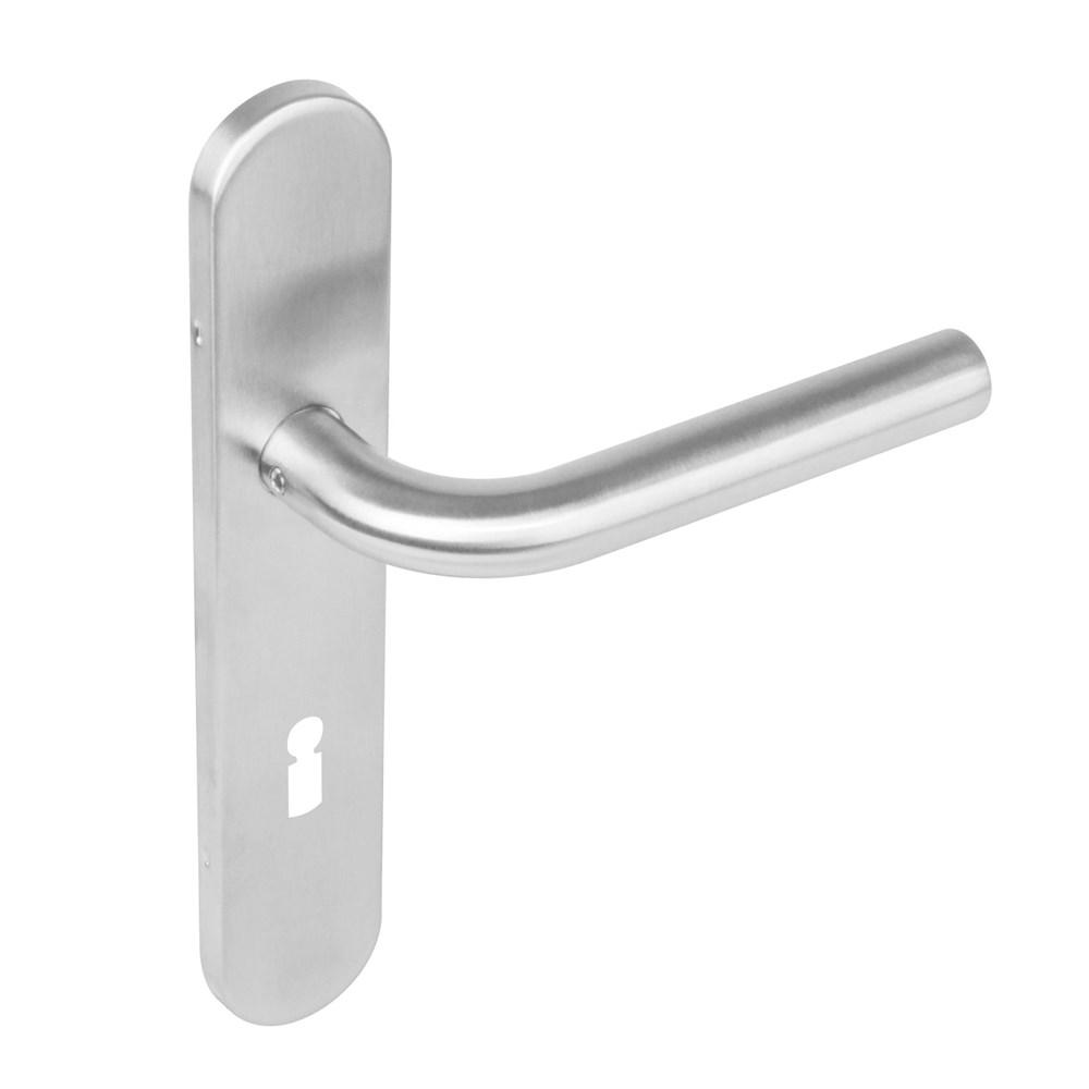 Deurkr.Recht schild sl.gat 72 mm rvs geborst. afbeelding