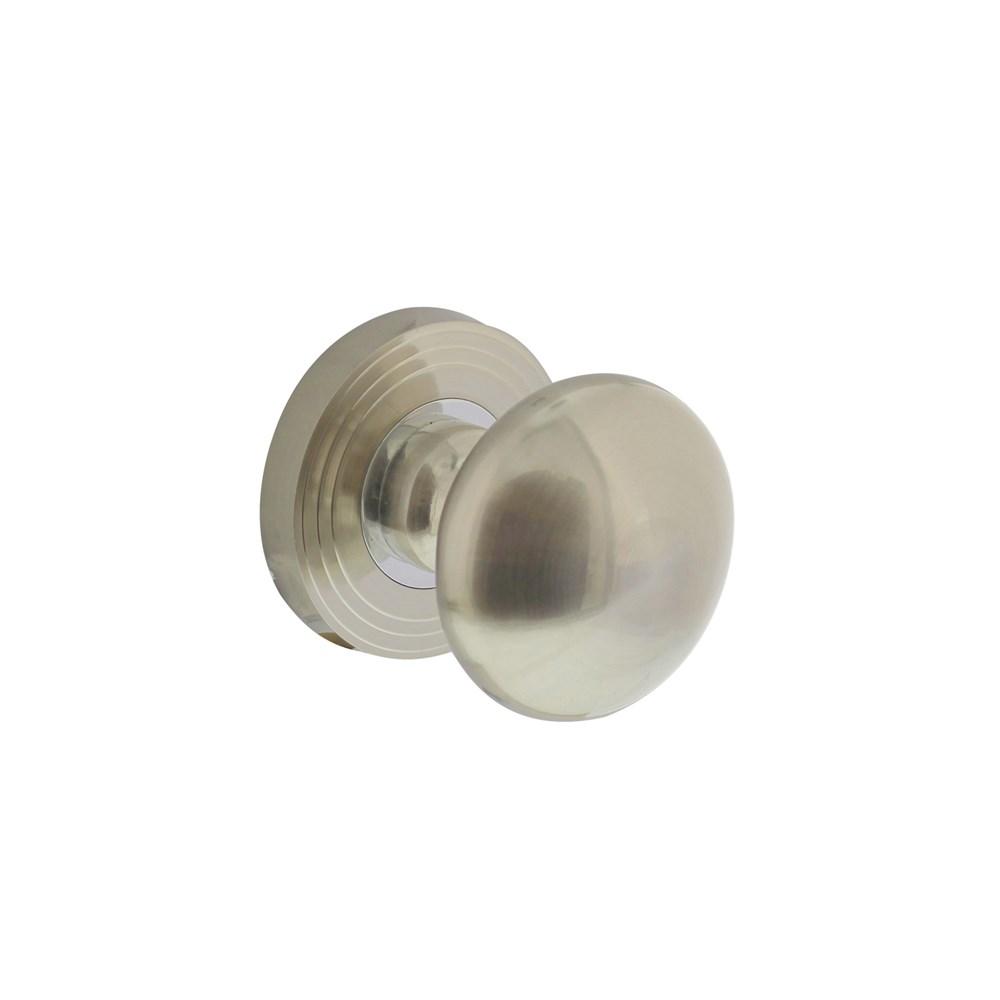 Knop rozet met ril nikkel mat afbeelding
