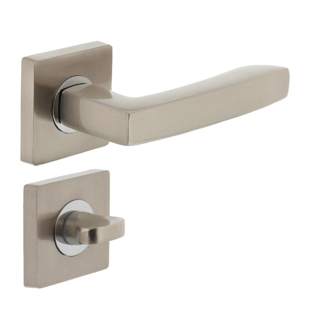 Deurkruk 1714 Dean op vierkant rozet 7mm nokken met WC8mm chroom/nikkel mat afbeelding