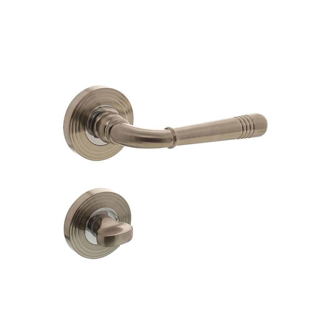 Deurkruk 1725 Emily op rond rozet 7mm nokken met WC8mm chroom nikkel mat afbeelding