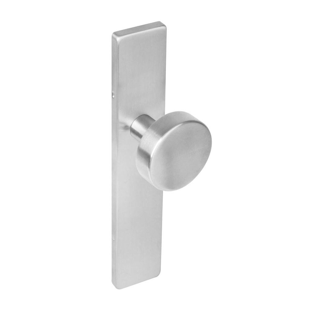 Knop rechthoekig schild blind rvs geborst. afbeelding