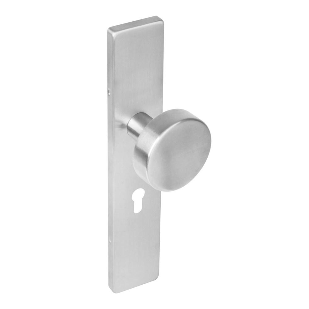 Knop rechth. schild PC 55 mm rvs geborst. afbeelding