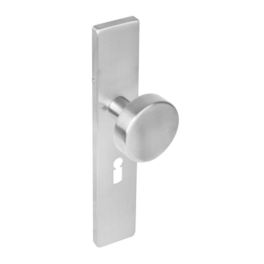 Knop rechth. schild sl.gat 56 mm rvs geborst. afbeelding