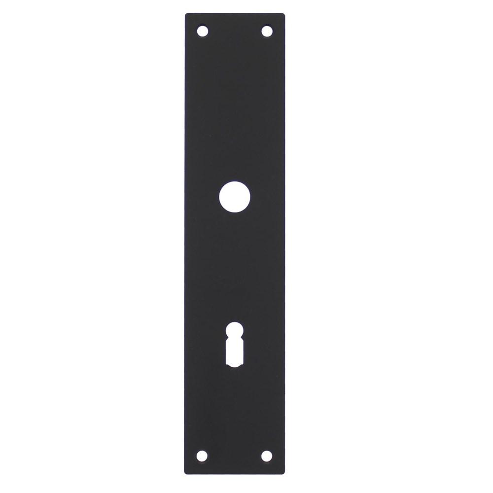 Schild renovatie rechthoekig 250 x 55mm x 2mm sleutelgat 72mm RVS mat zwart afbeelding