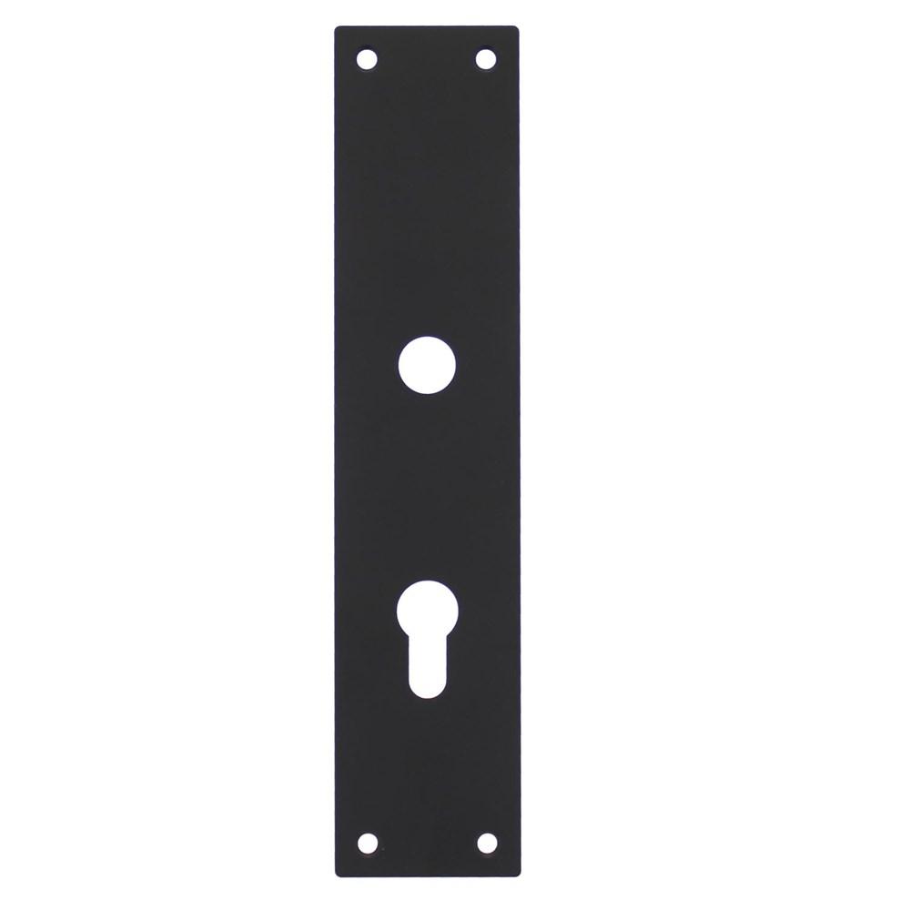 Schild renovatie rechthoekig 250 x 55mm x 2mm profielcilindergat 72mm RVS/mat zwart afbeelding