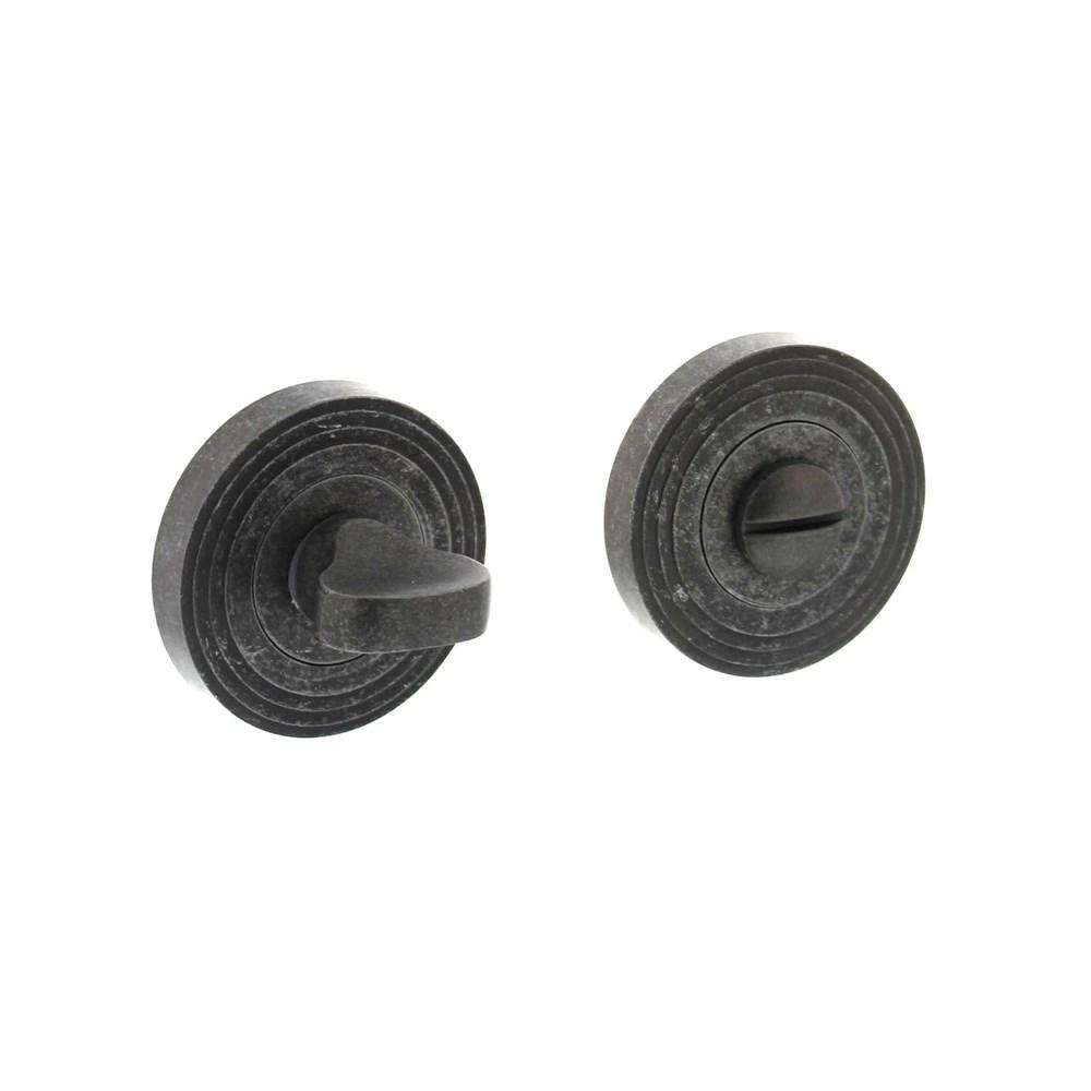 WC-sluiting 8mm met ril verdekt met nokken ø54x9mm zamak oud grijs afbeelding