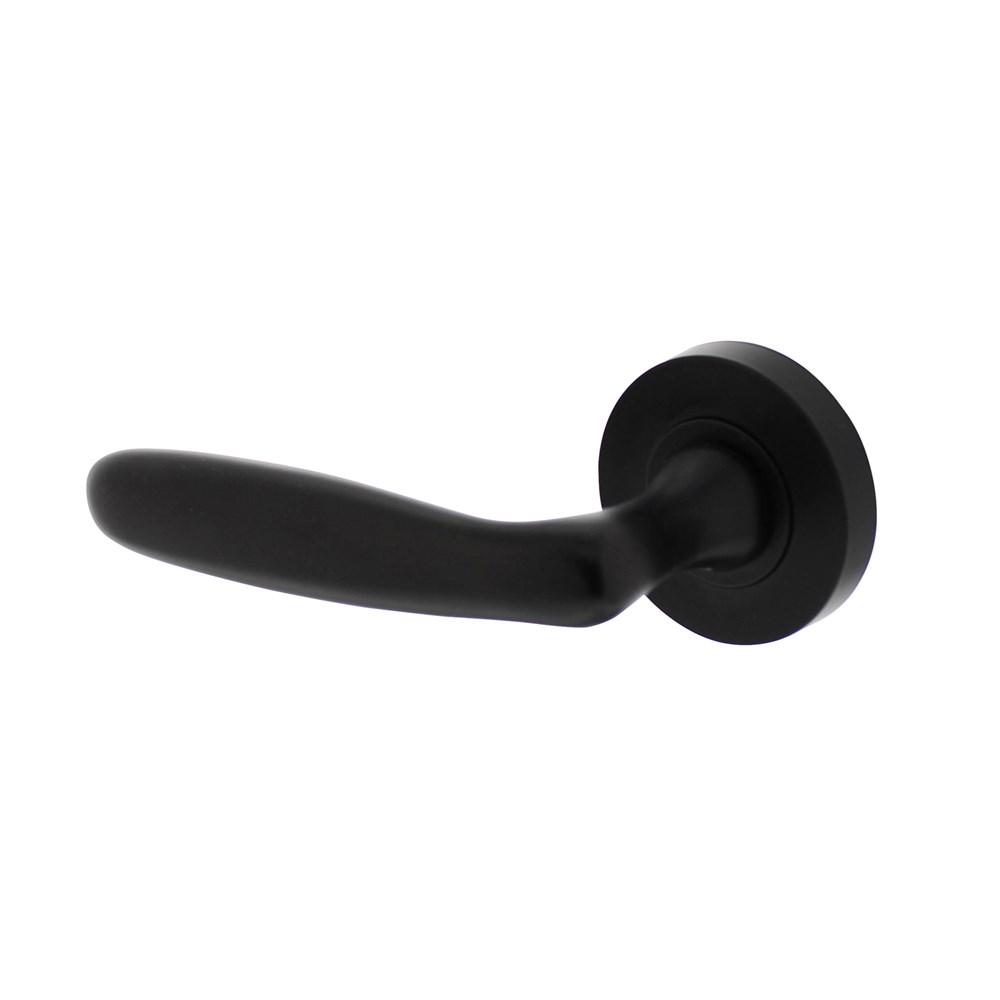 Gatdeel links Bjorn op ronde rozet 53x8mm met nokken mat zwart afbeelding