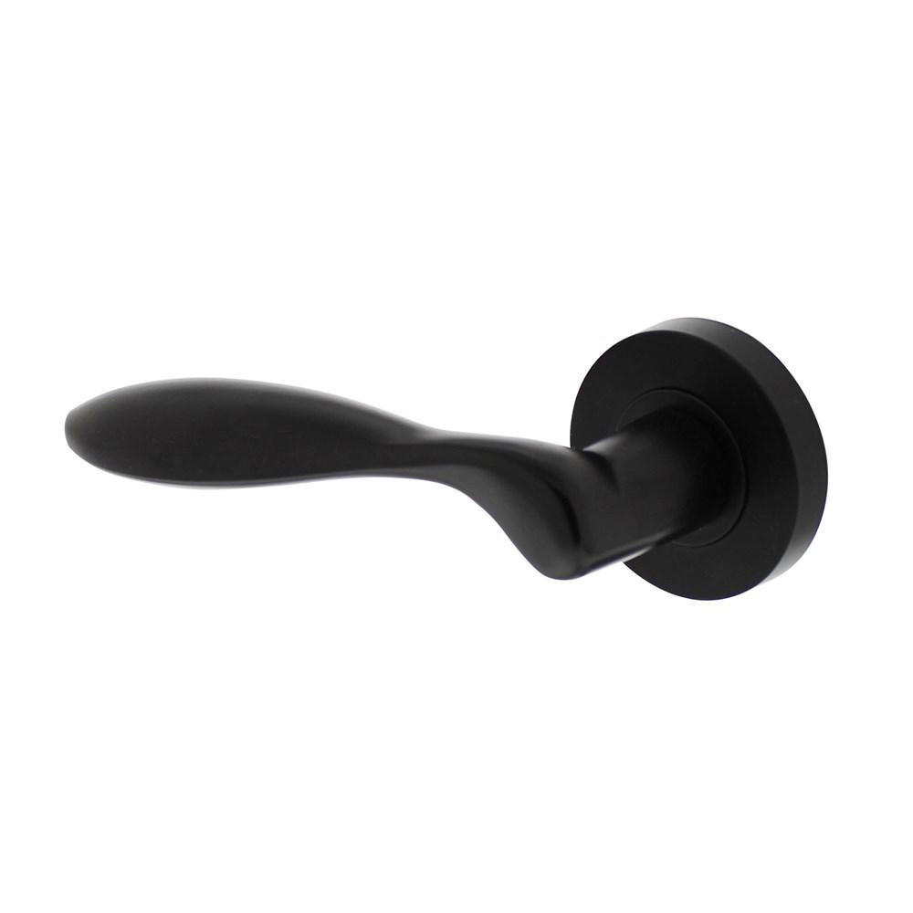 Gatdeel links George op ronde rozet 52x10mm met nokken mat zwart afbeelding