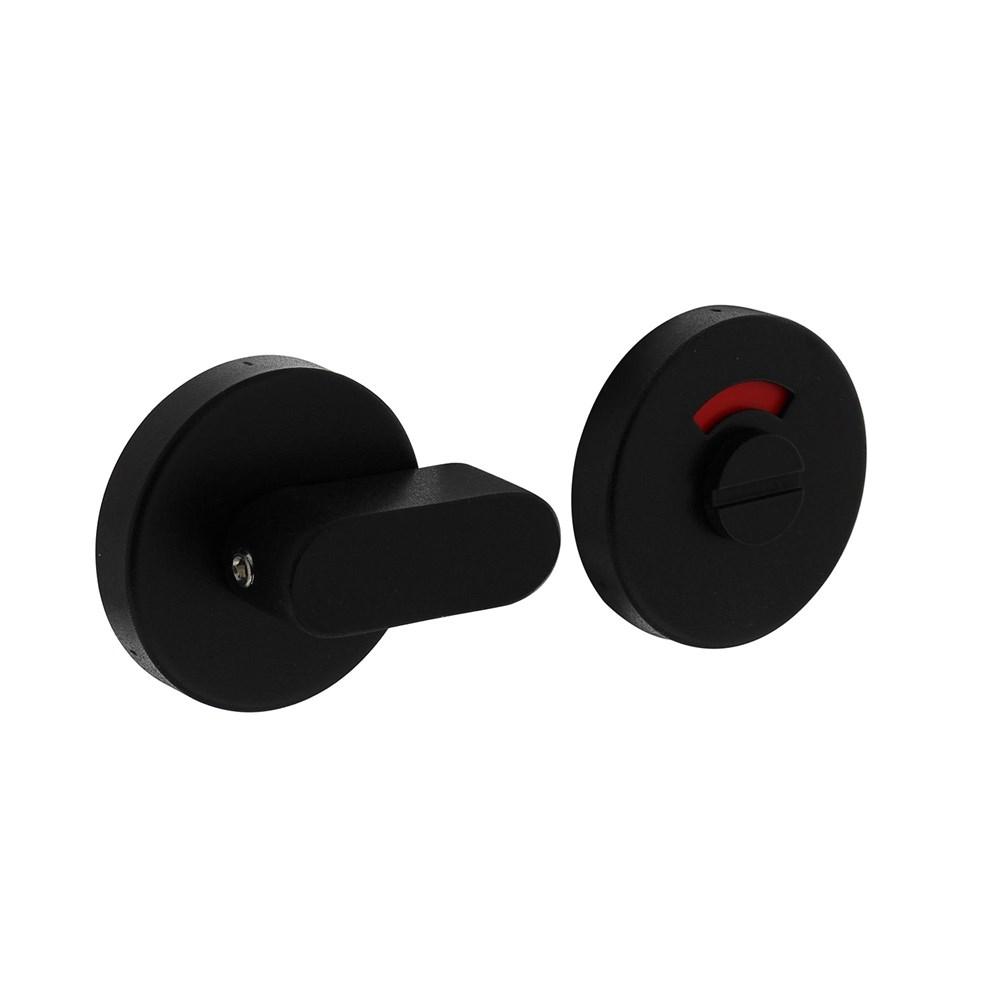 WC-sluiting 8mm staal verdekt ø53x10mm met comfortknop rvs zwart afbeelding