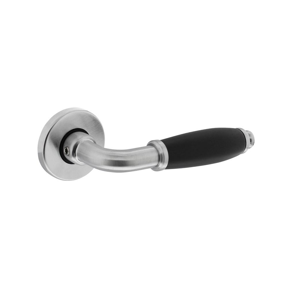 Deurkruk Courgette met rozet ø49x7mm verdekt mat chroom afbeelding