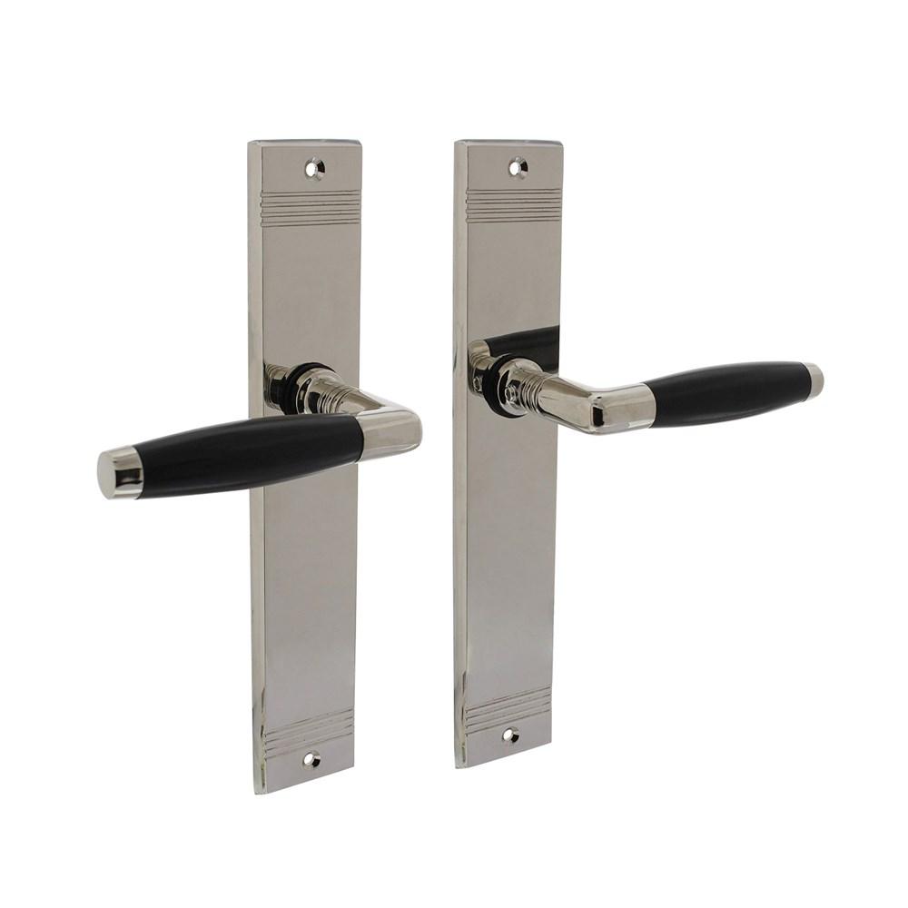 Deurkruk Ton basic met schild groef 235x43x5mm blind nikkel afbeelding