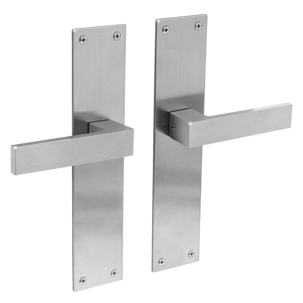 Deurkruk Amsterdam met schild 250x55x2mm blind rvs afbeelding
