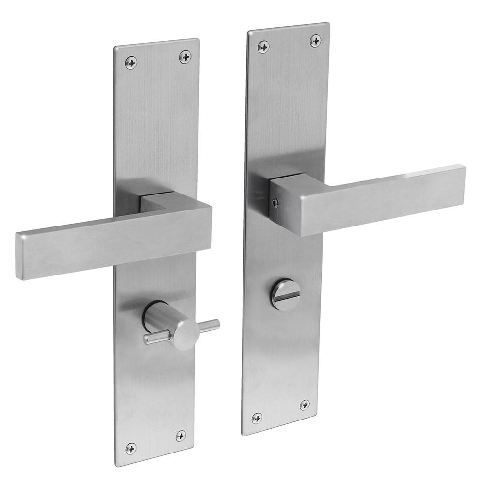 Deurkruk Amsterdam met schild 255x55x2mm WC63/8 rvs afbeelding