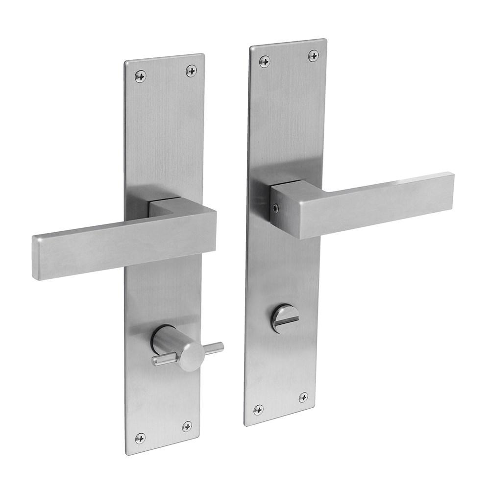 Deurkruk Amsterdam met schild 255x50x2mm WC78/8 rvs afbeelding