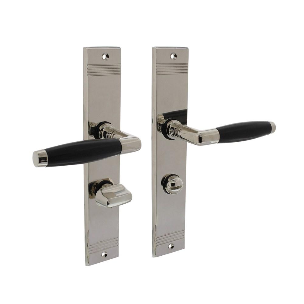 Deurkruk Ton basic met schild groef 235x43x5mm WC63/8mm nikkel afbeelding