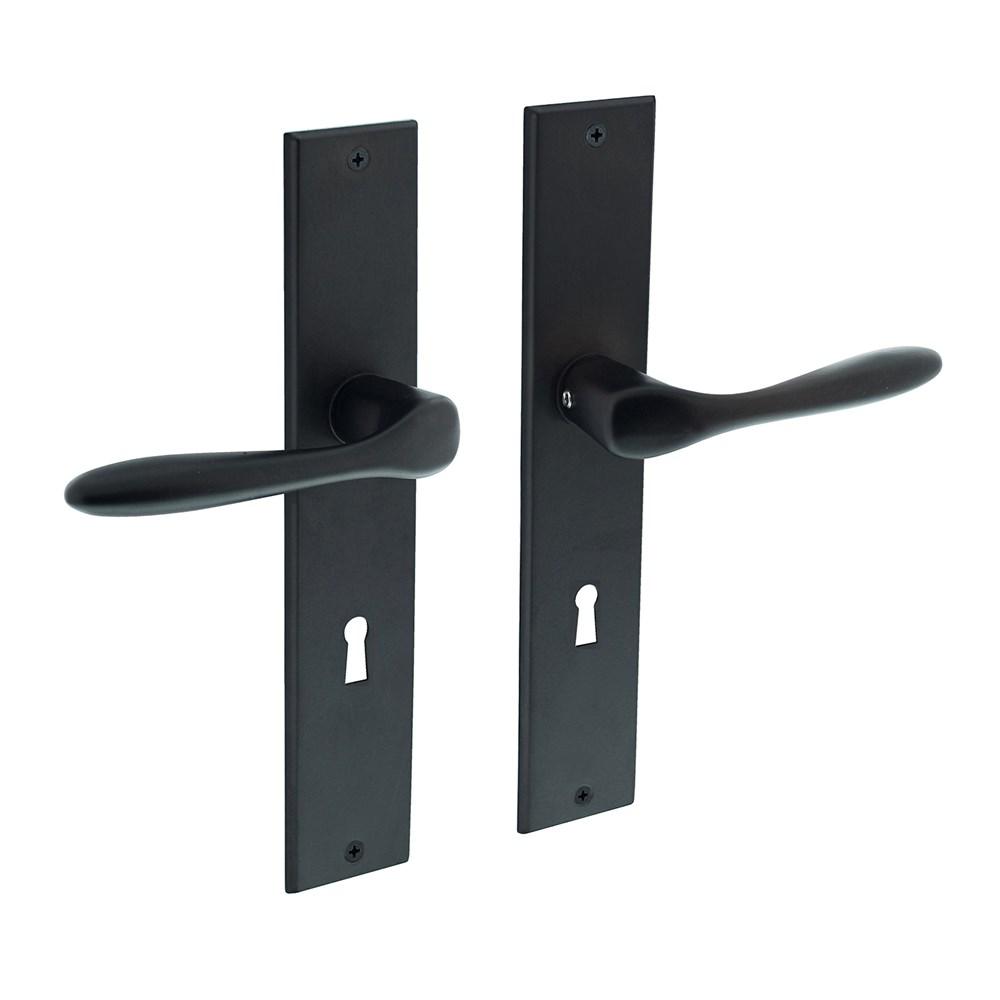Deurkruk Banaan met schild 236x44x5mm SL 72mm zwart afbeelding