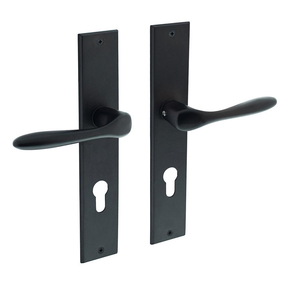 Deurkruk Banaan met schild 236x44x5mm PC 72mm zwart afbeelding