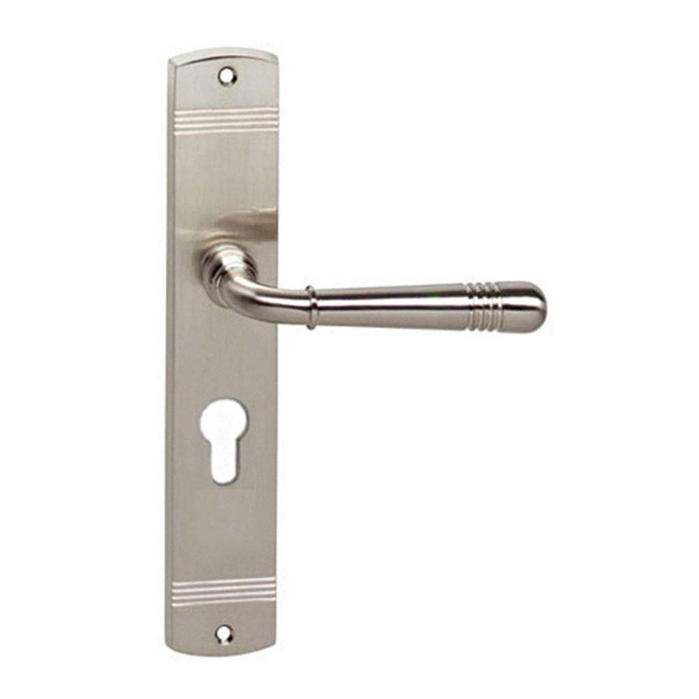 Deurkruk Emily op langschild met profielcilindergat 55mm nikkel mat afbeelding