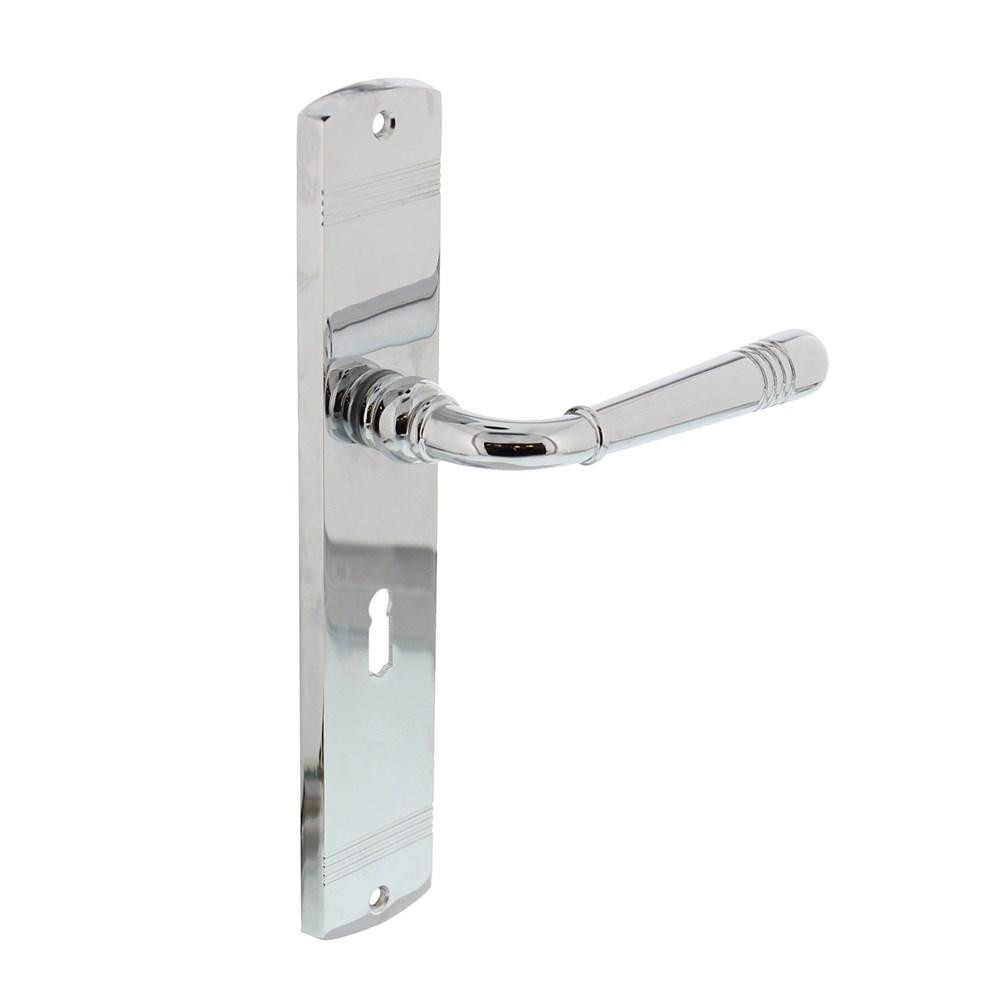 Deurkruk 1705 Emily op langschild sleutelgat 56 mm chroom afbeelding