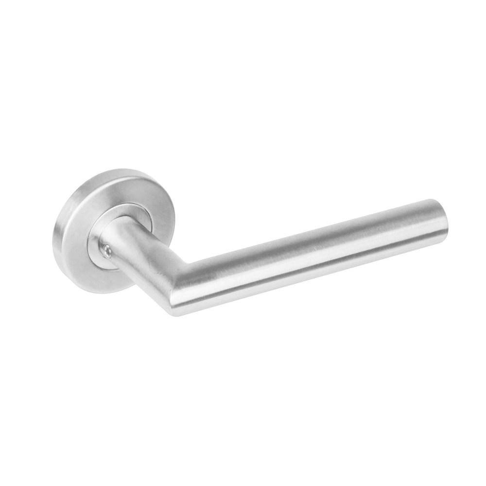 Deurkruk Niesen geveerd op rozet ø53x8 mm + 7mm nokken rvs geborsteld afbeelding