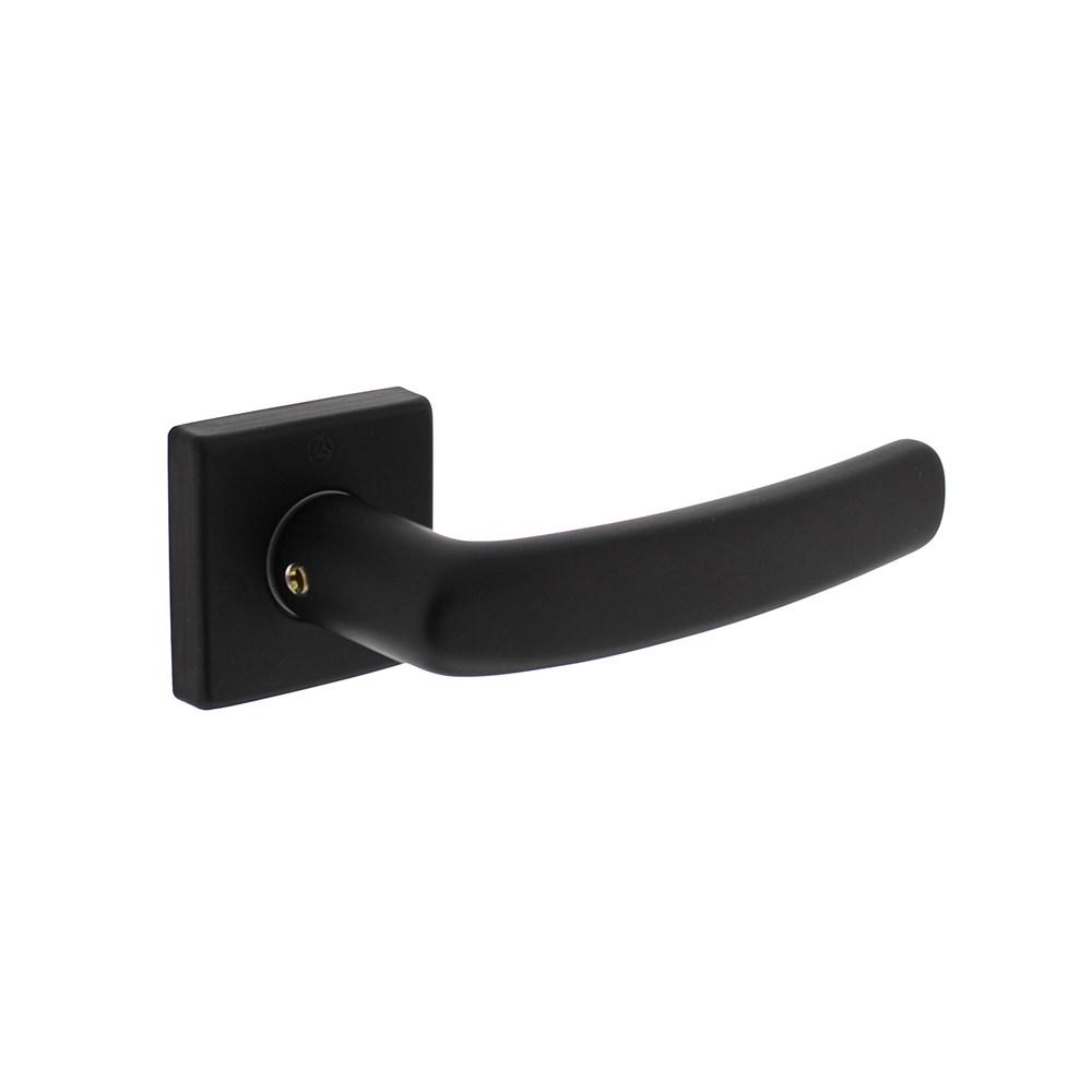 Deurkruk Denham met rozet 50x50x10mm + 7mm nokken alu./zwart afbeelding