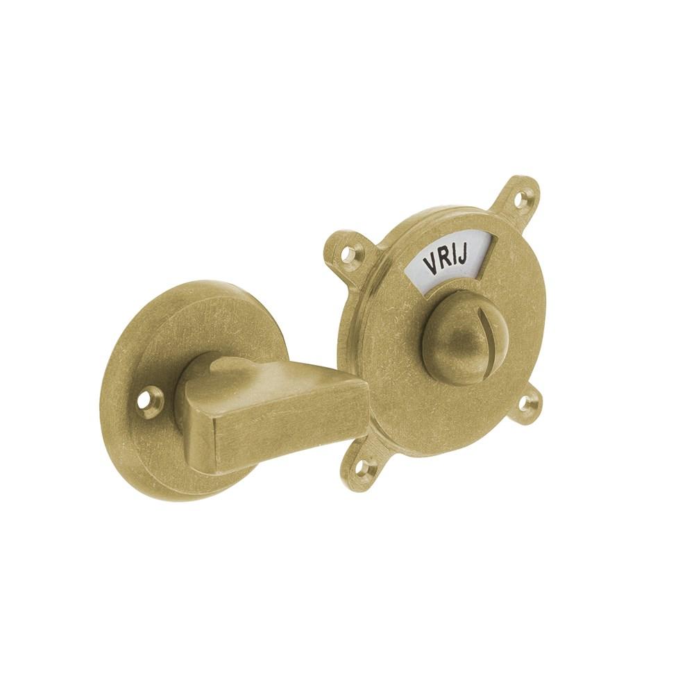 WC-sluiting Degeorge met 8mm stift en tekst "vrij / bezet" messing getrommeld afbeelding